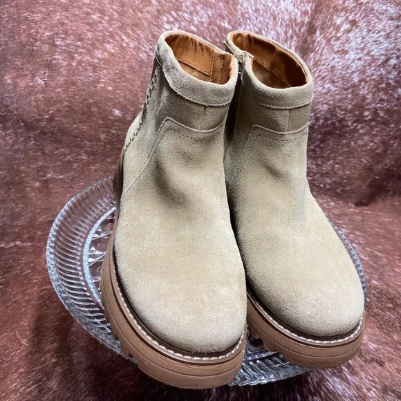 Lucky Brand Suede Ankle Boots | Tan Chunky Sole | Size 6.5 | MSRP $139 - Picture 4 of 10